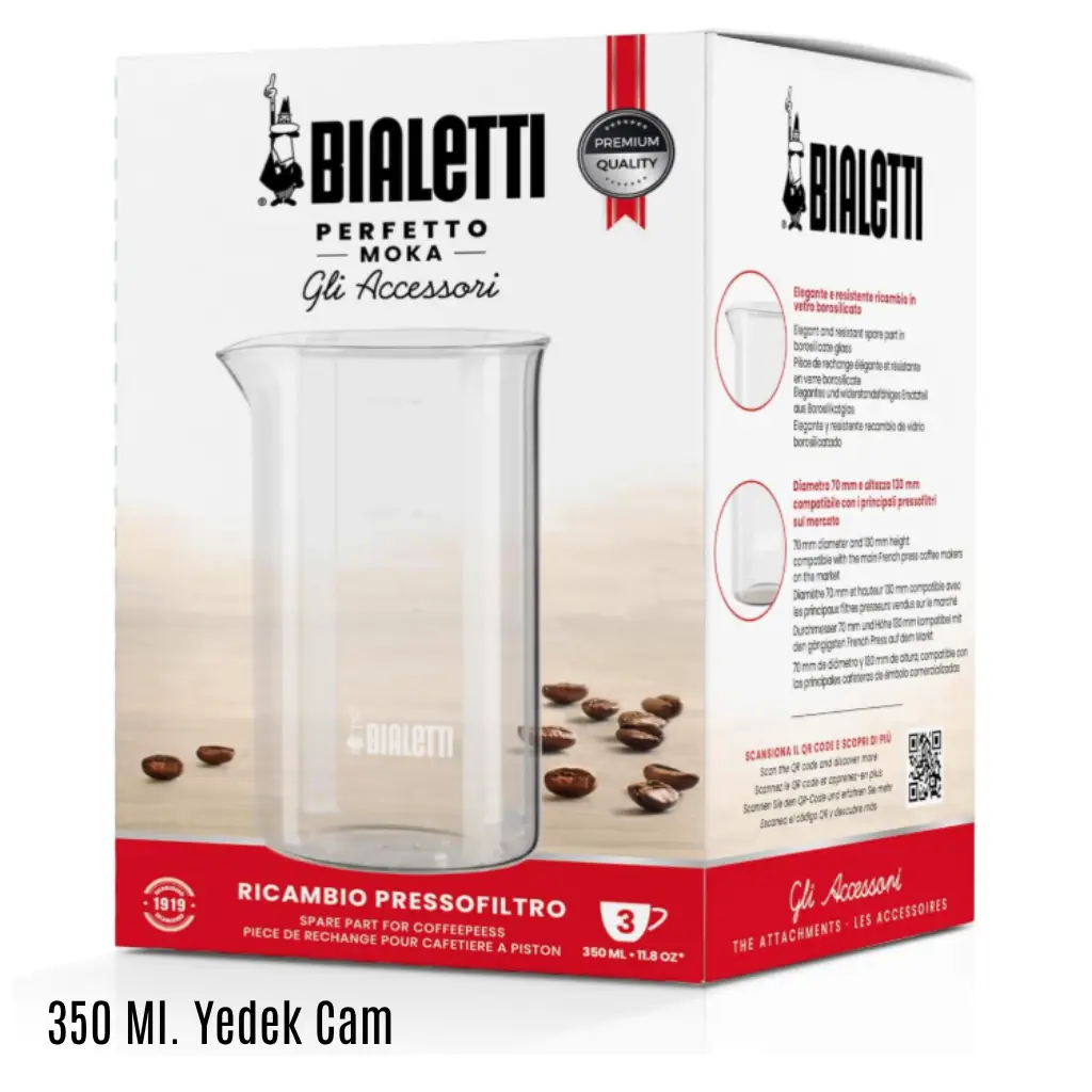 Bialetti 350 ML French Press Yedek Cam Hazne 