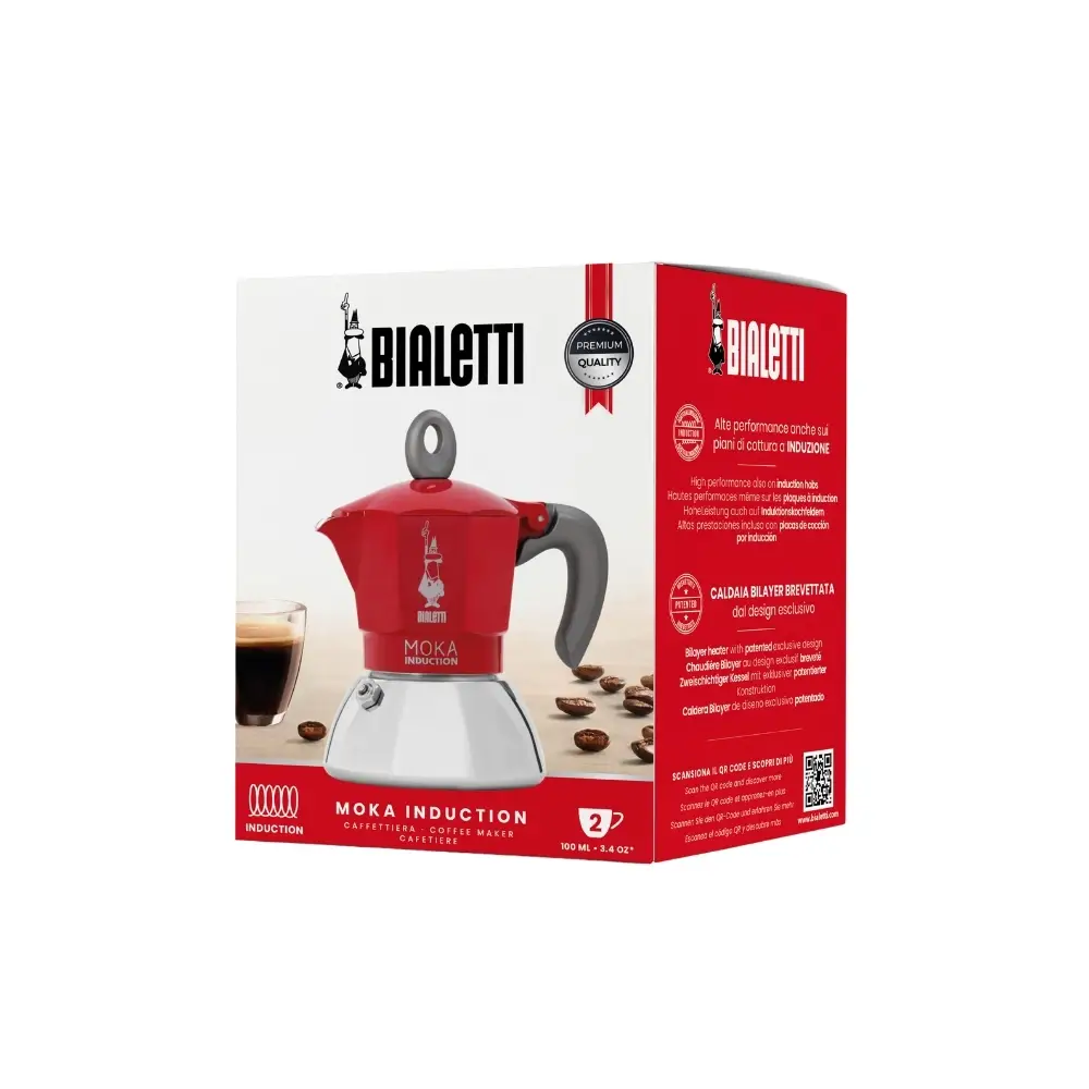 Bialetti İndüksiyon Mokapot Kırmızı 2 Cup Bialetti İndüksiyon Mokapot Kırmızı 2 Cup