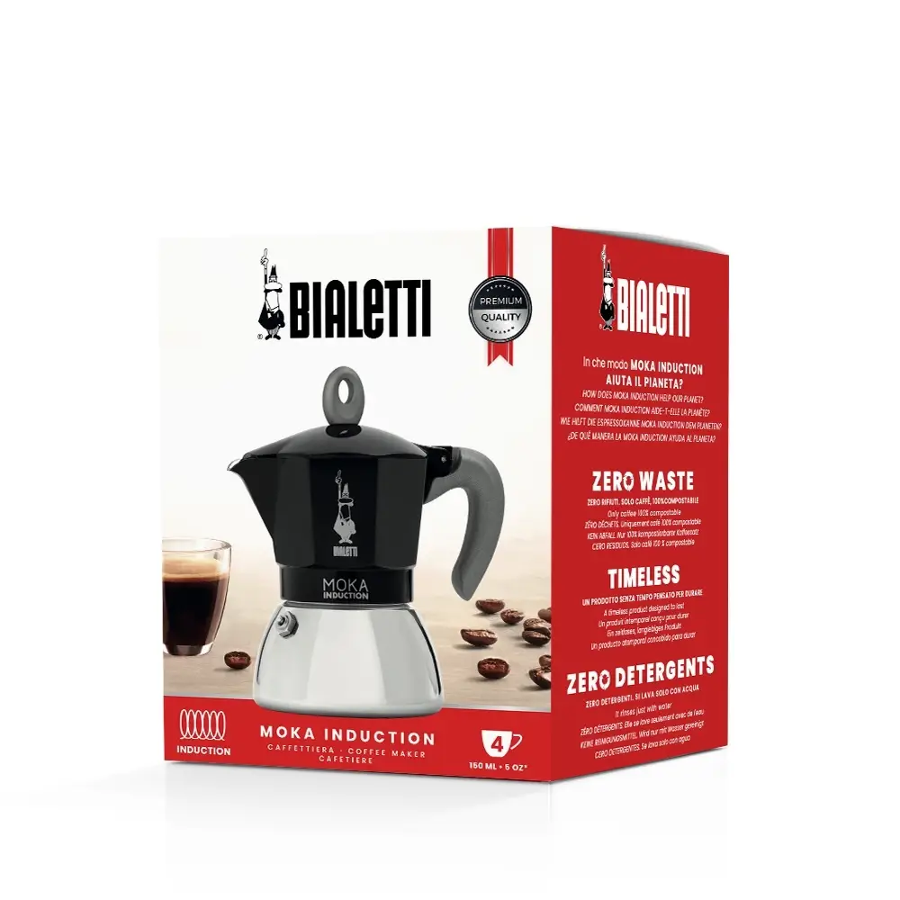 Bialetti İndüksiyon Mokapot Siyah (4 Cup) Bialetti İndüksiyon Mokapot Siyah (4 Cup)