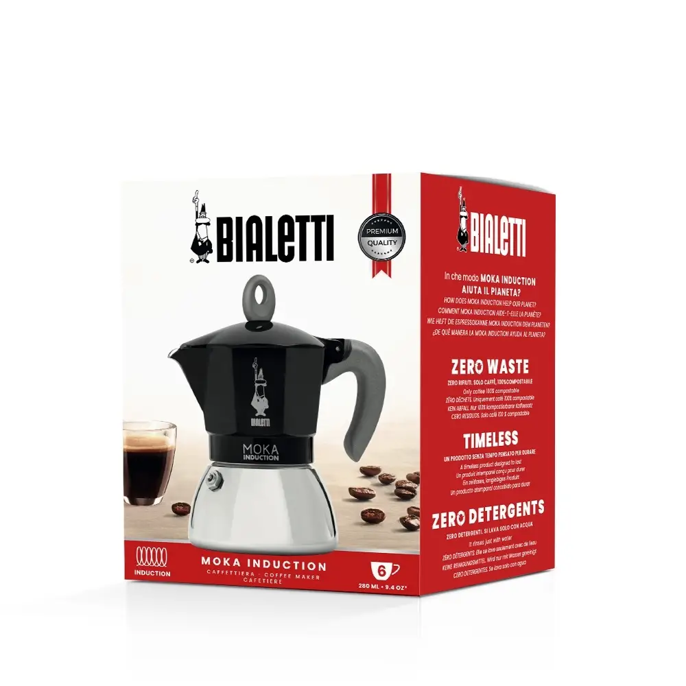 Bialetti İndüksiyon Mokapot Siyah (6 Cup) Bialetti İndüksiyon Mokapot Siyah (6 Cup)