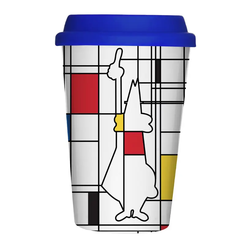 Bialetti Mondrean Porselen Take Away Mug Kapaklı Bialetti Mondrean Porselen Take Away Mug Kapaklı