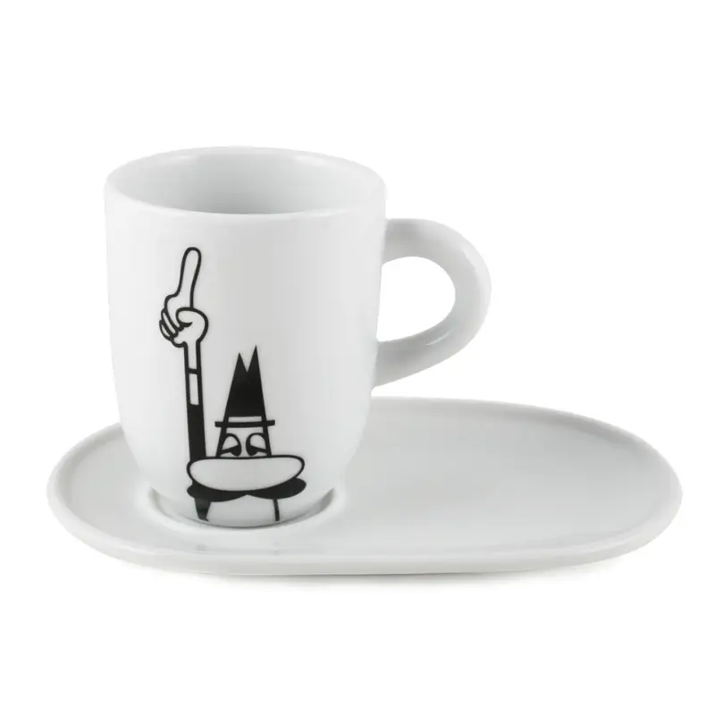 Bialetti Porselen Mug Omino Con Piattino Bialetti Porselen Mug Omino Con Piattino