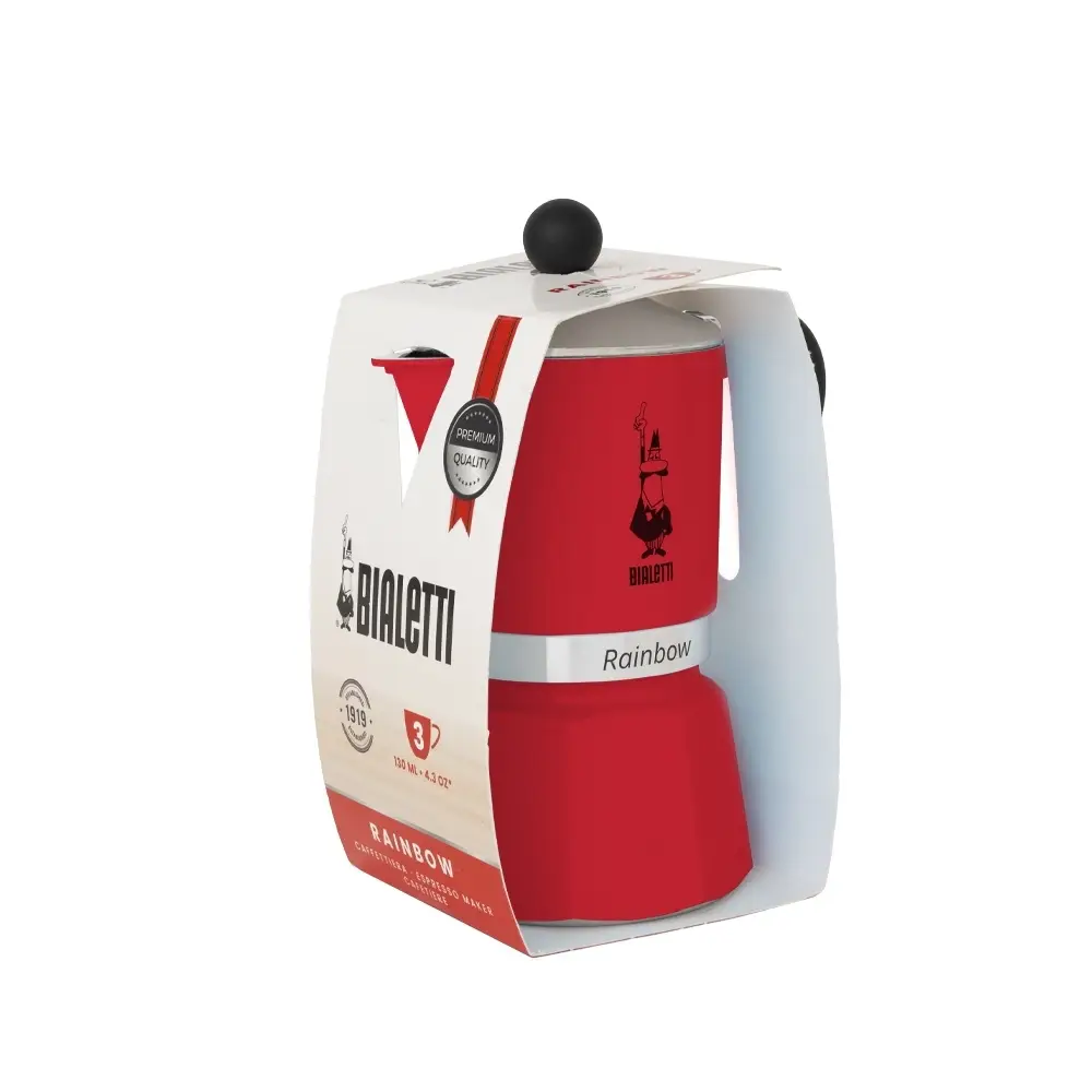Bialetti Rainbow Kırmızı Mokapot (6 cup) Bialetti Rainbow Kırmızı Mokapot (6 cup)