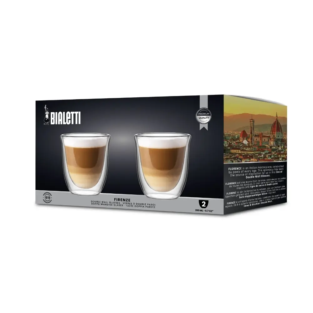 Bialetti Set 2 bardak Double Wall Firenze, 2x 200 ml, (ısı yalıtımlı, borosilikat cam) Bialetti Set 2 bardak Double Wall Firenze, 2x 200 ml, (ısı yalıtımlı, borosilikat cam)